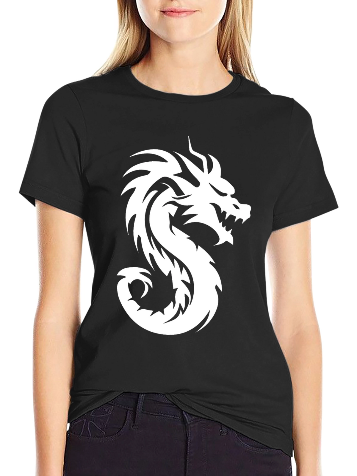 Mens Black Dragon Graphic Tee