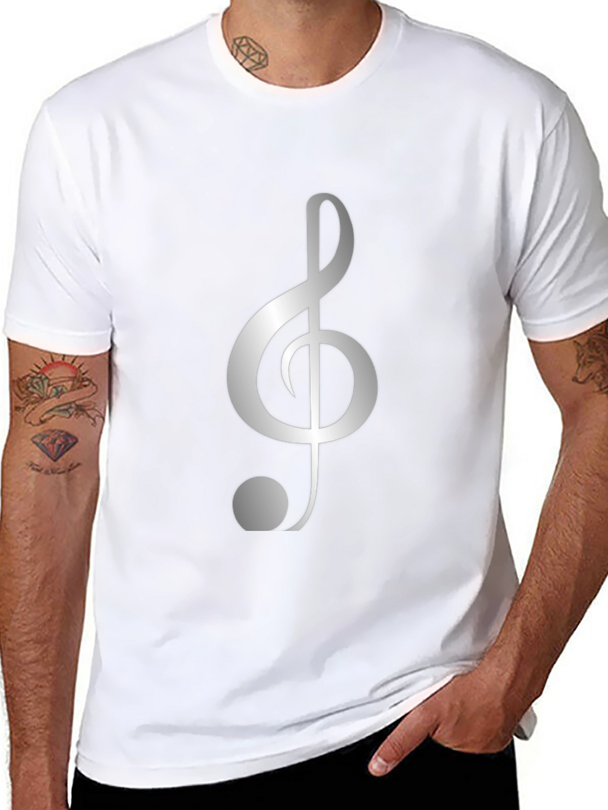 Musical Treble Clef Black T-Shirt