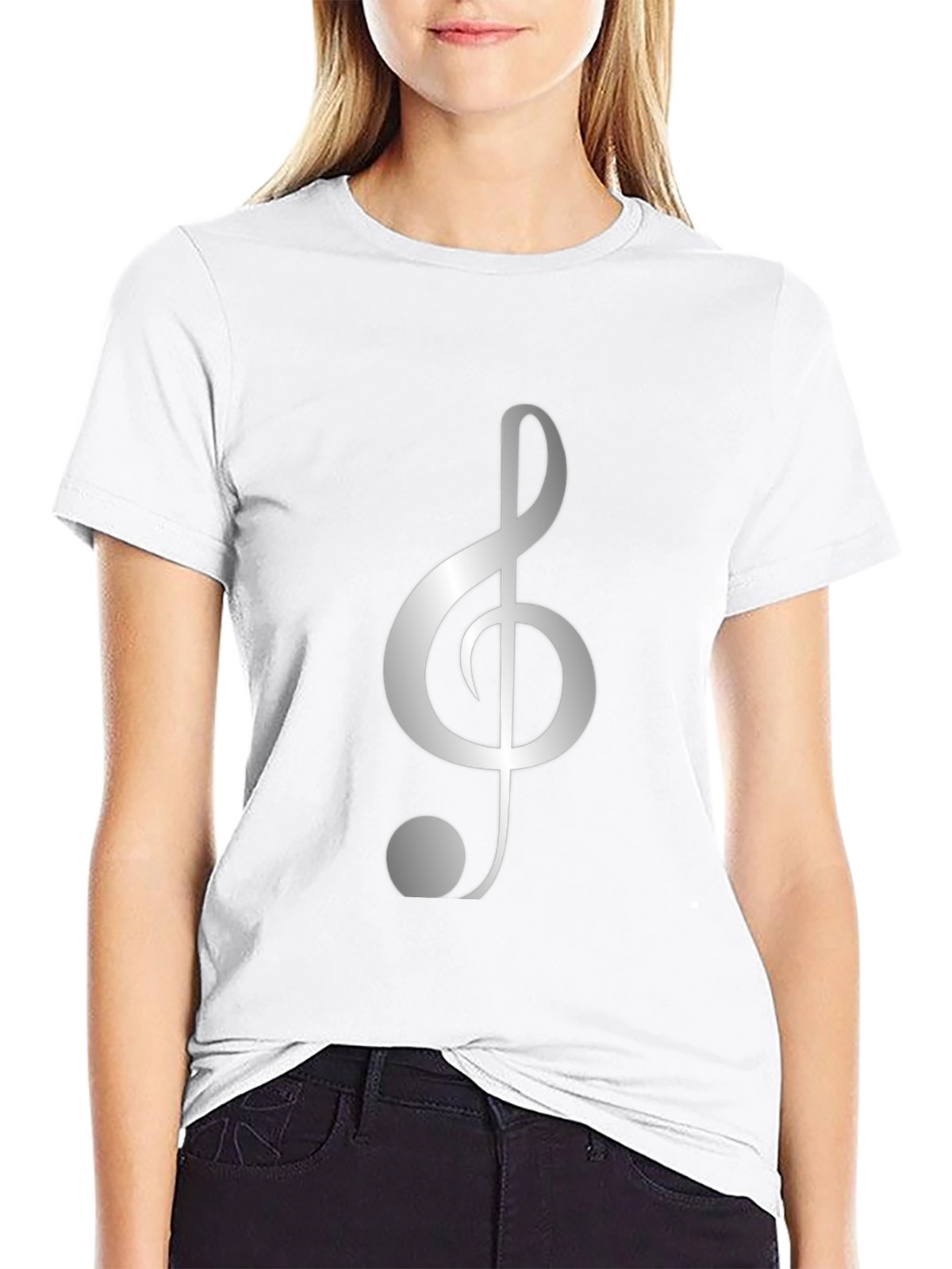 Musical Treble Clef Black T-Shirt