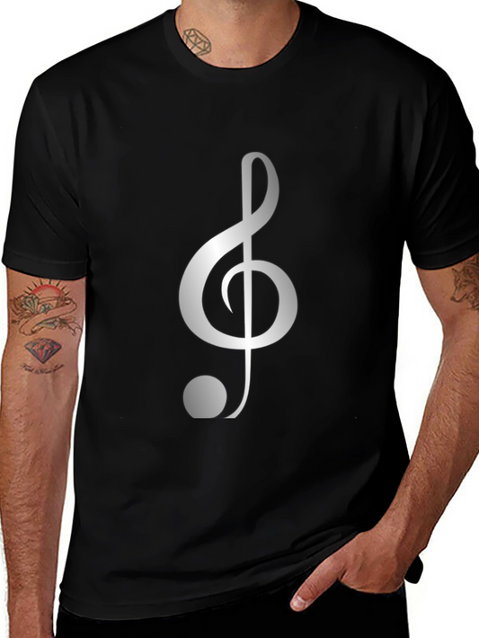 Musical Treble Clef Black T-Shirt