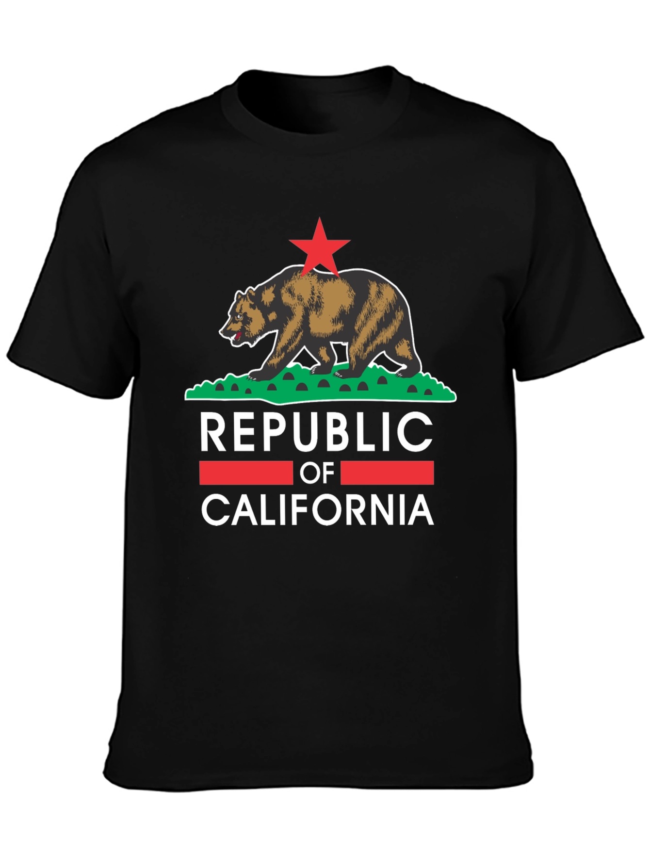 California Republic Bear Graphic Tee - Black