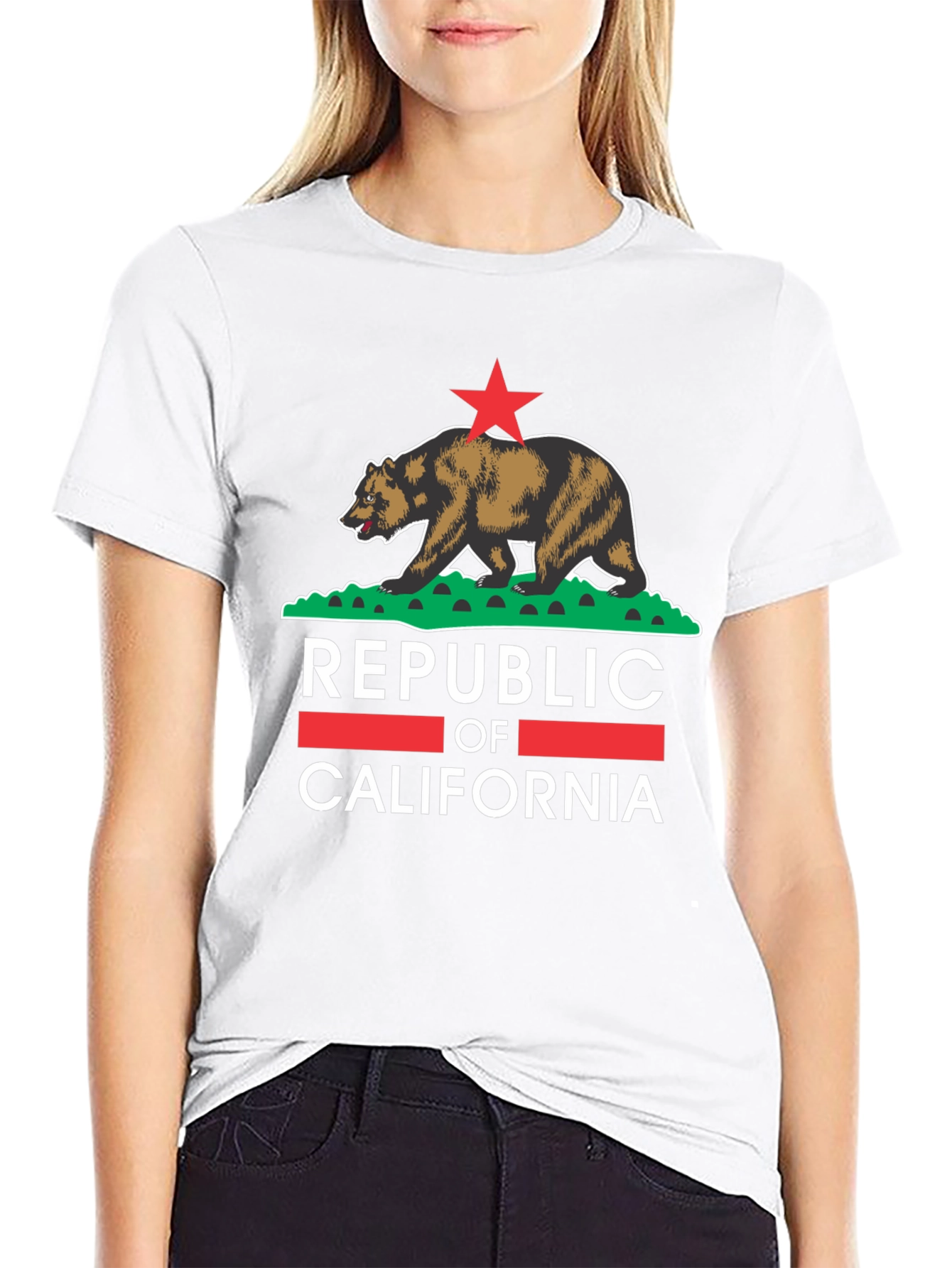 California Republic Bear Graphic Tee - Black