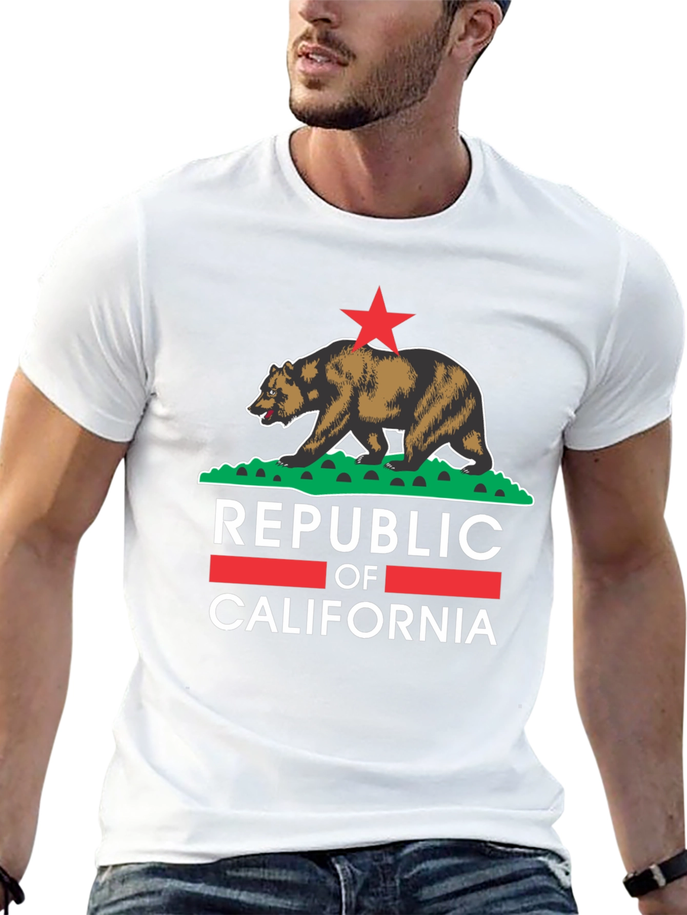 California Republic Bear Graphic Tee - Black
