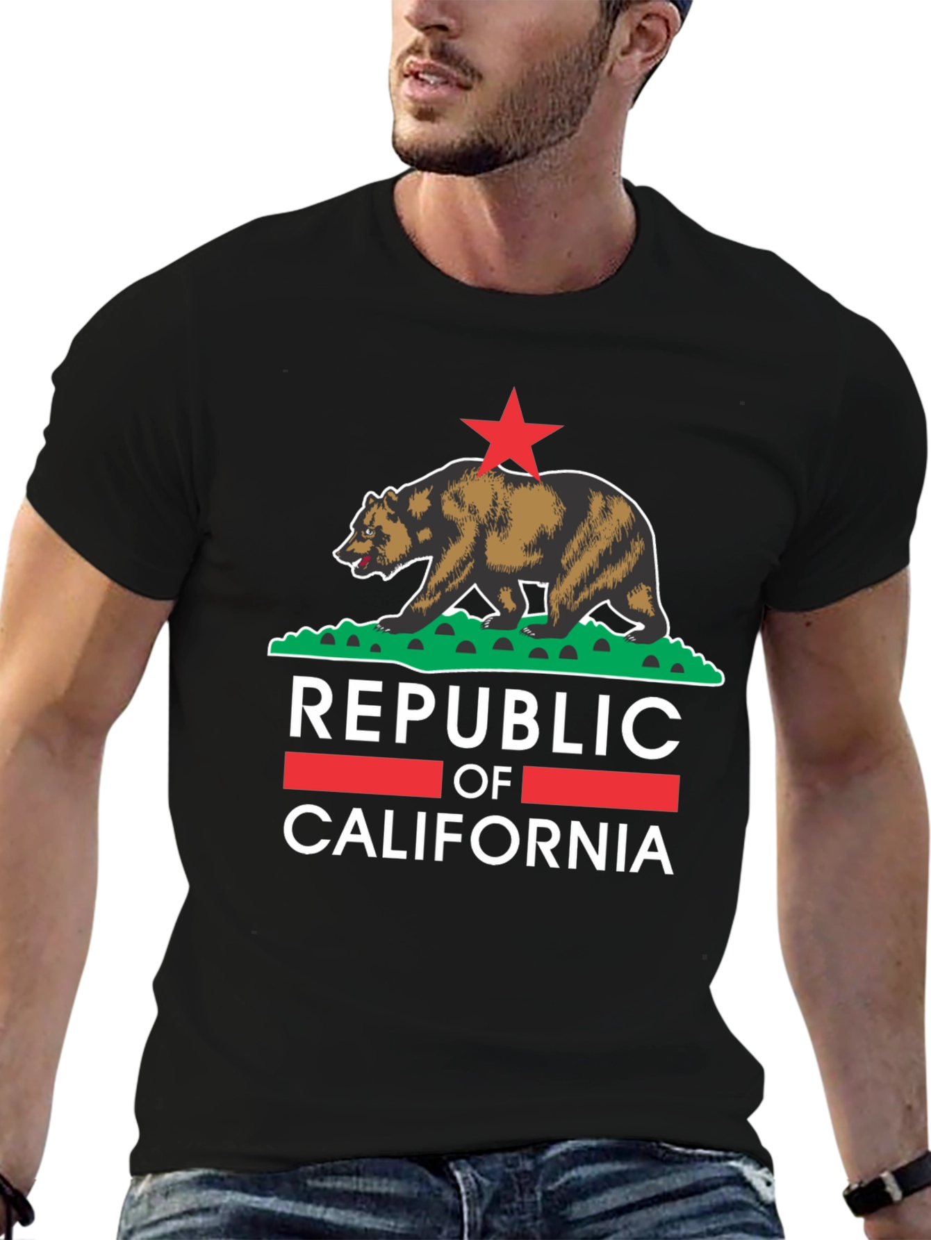 California Republic Bear Graphic Tee - Black