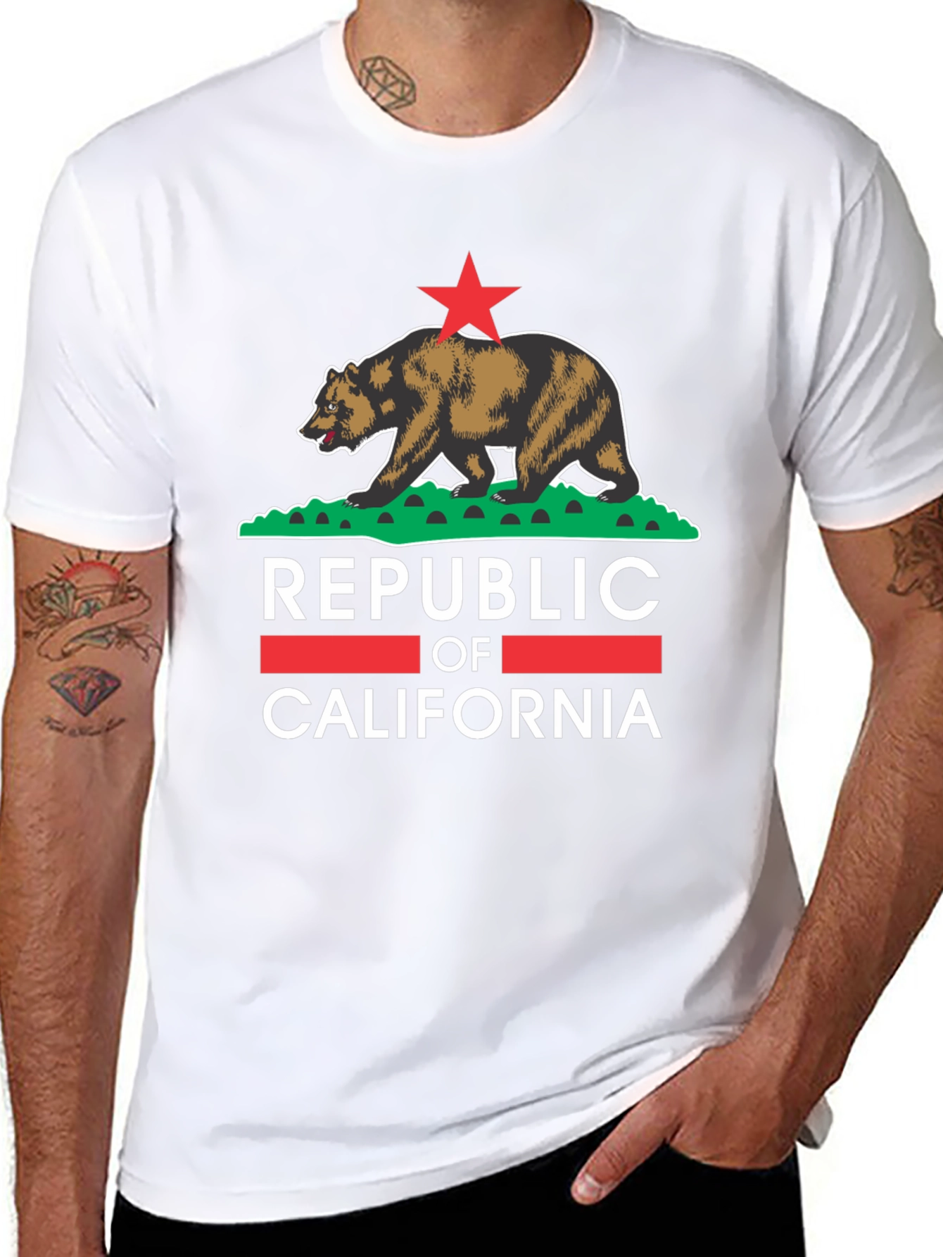California Republic Bear Graphic Tee - Black