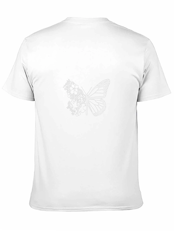 Butterfly Floral Graphic T-Shirt - Black