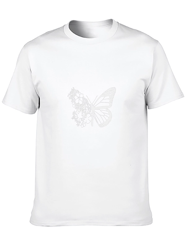 Butterfly Floral Graphic T-Shirt - Black