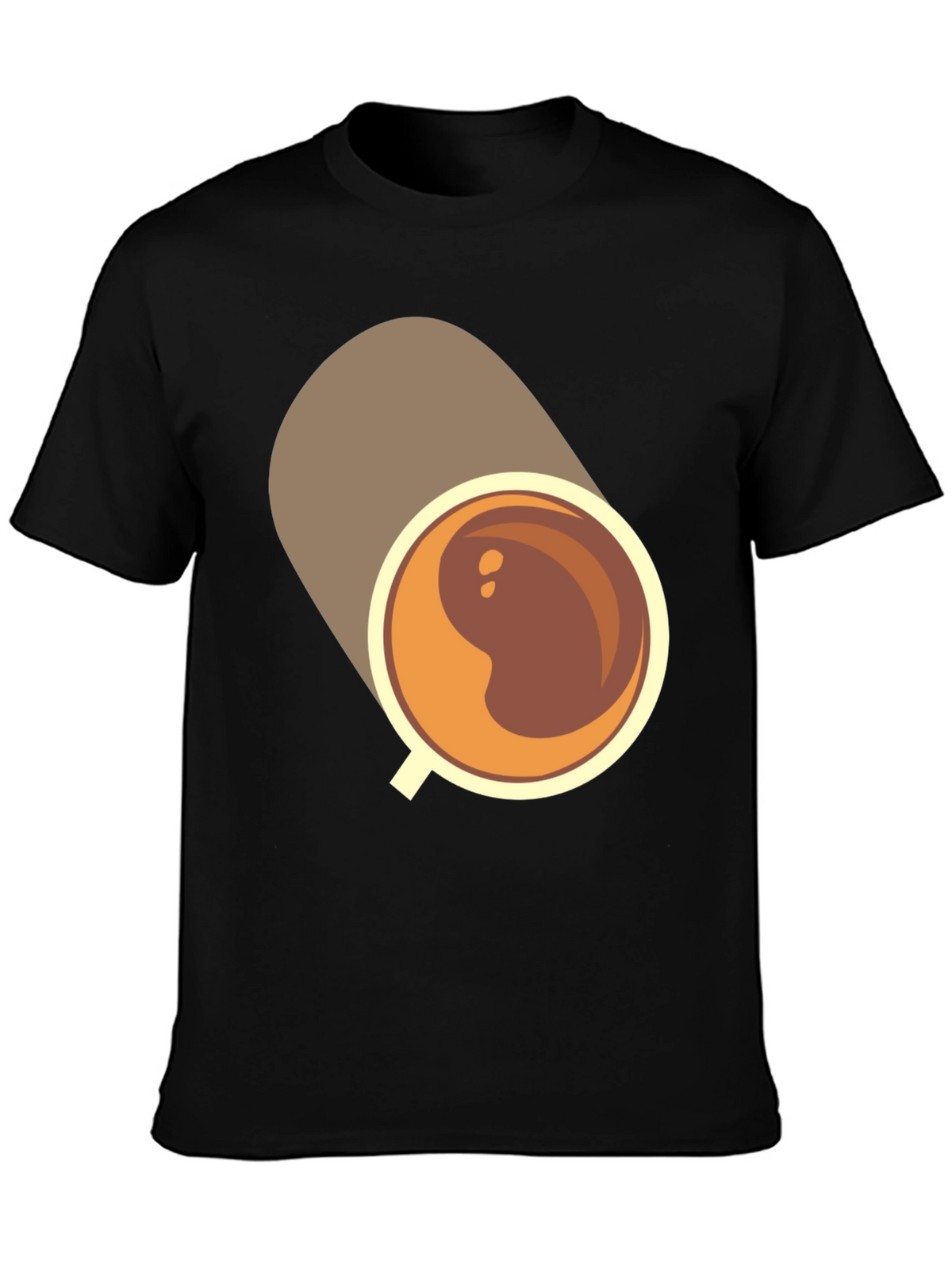 Coffee Cup Graphic Tee - Casual Black T-Shirt