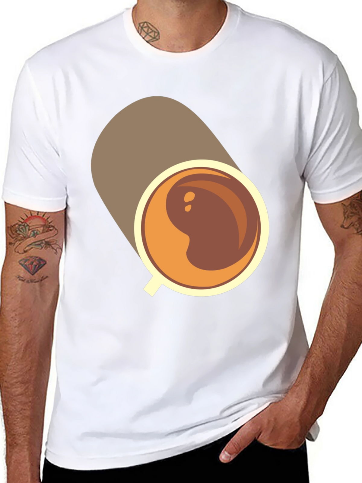 Coffee Cup Graphic Tee - Casual Black T-Shirt