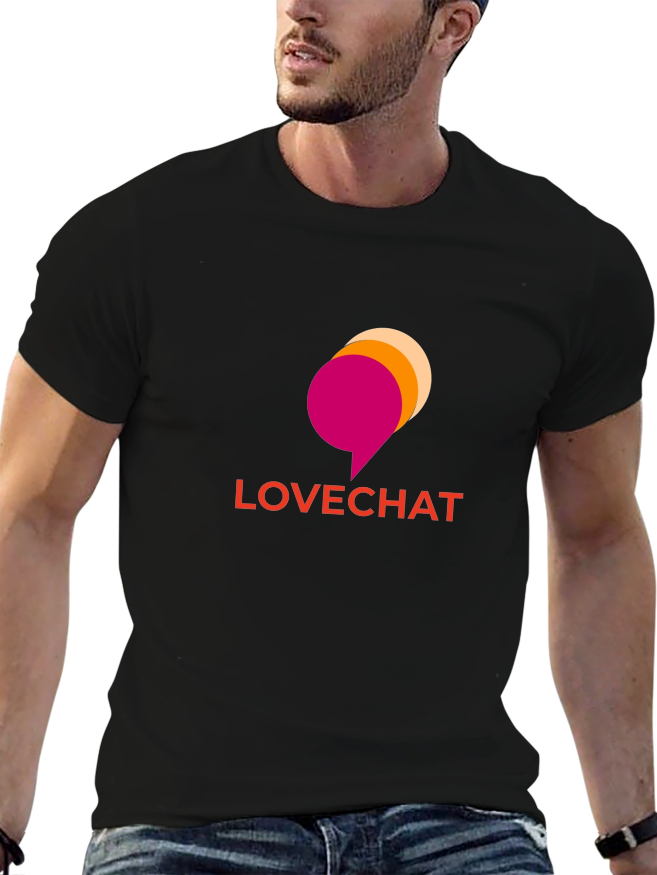 Lovechat Graphic Tee - Soft Black T-Shirt