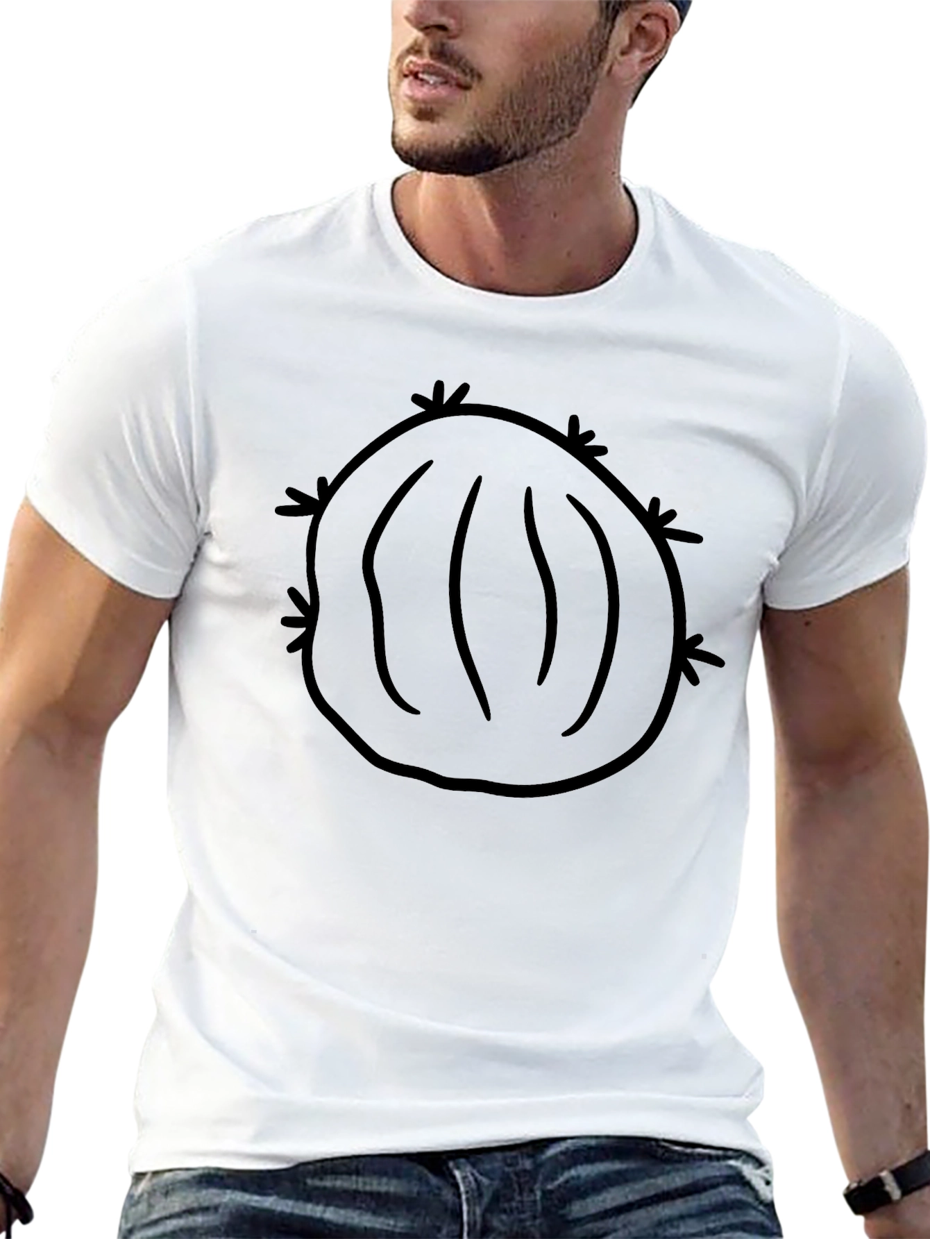 Cactus Graphic Tee - Unisex Black Cotton T-Shirt