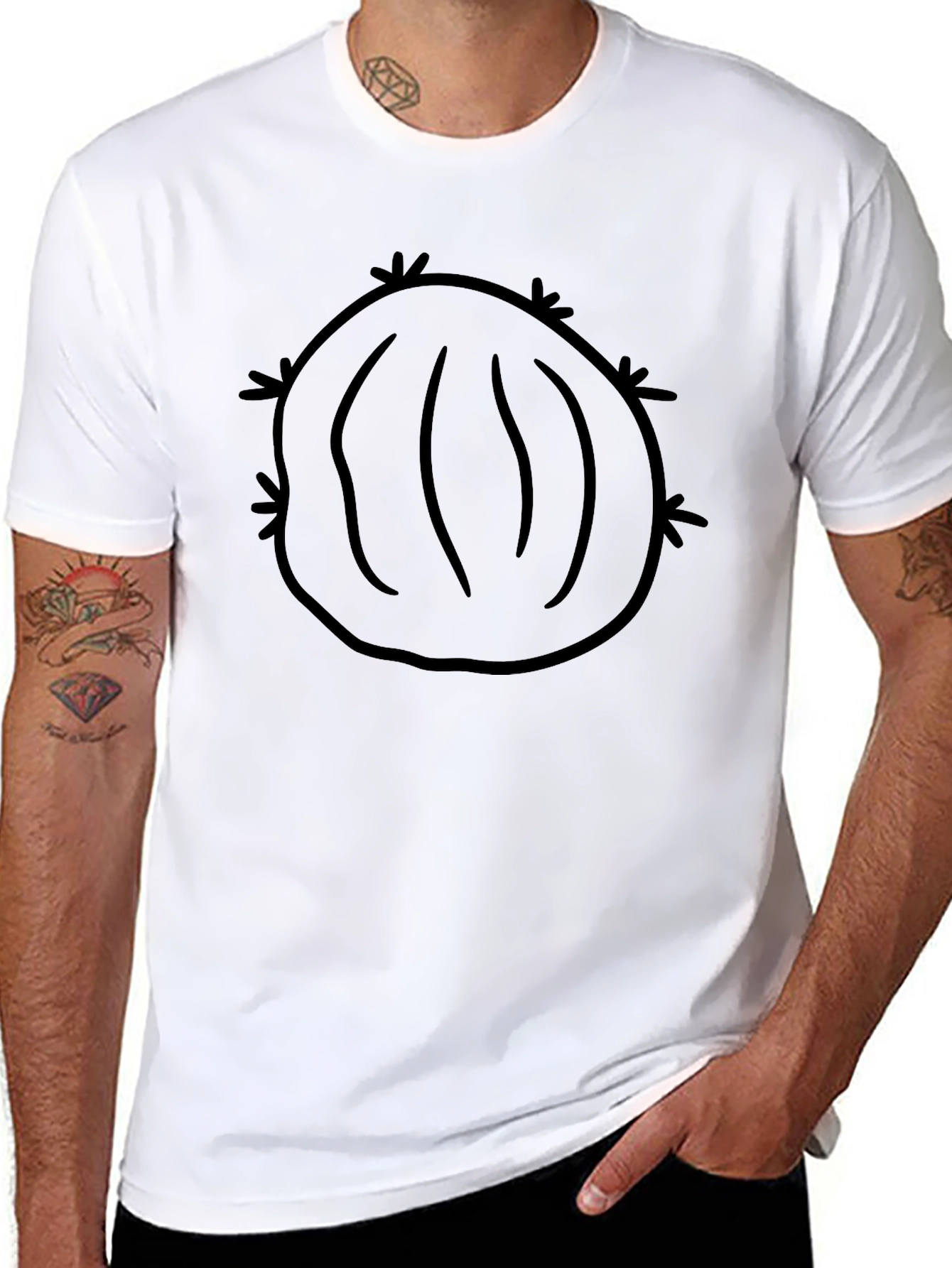 Cactus Graphic Tee - Unisex Black Cotton T-Shirt