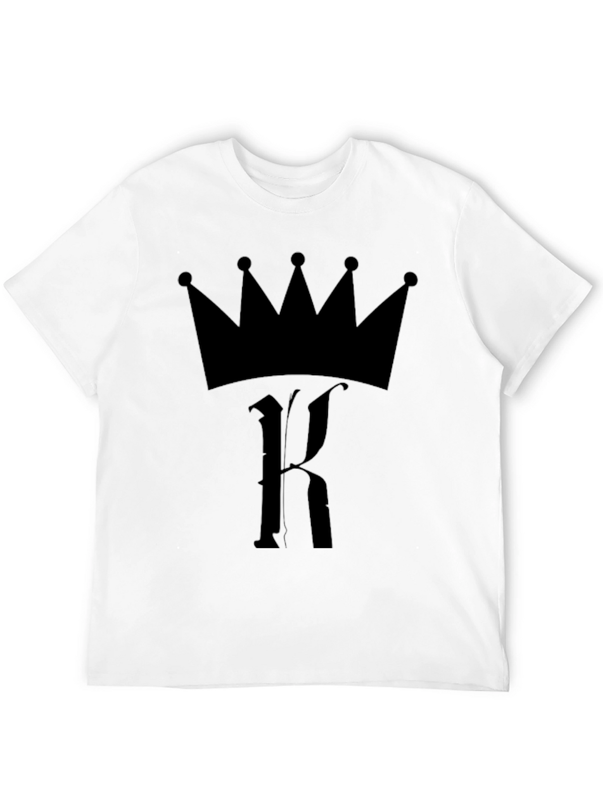 King Crown Initial Tee - Black Graphic Print T-Shirt