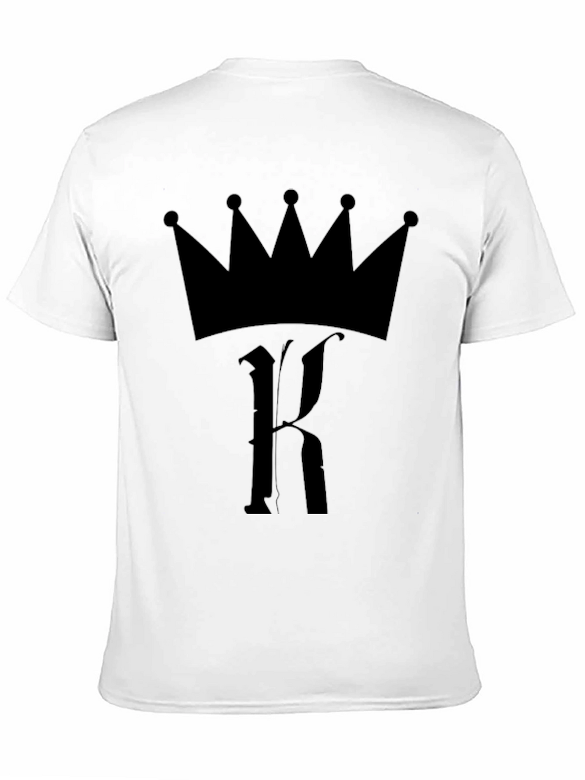 King Crown Initial Tee - Black Graphic Print T-Shirt