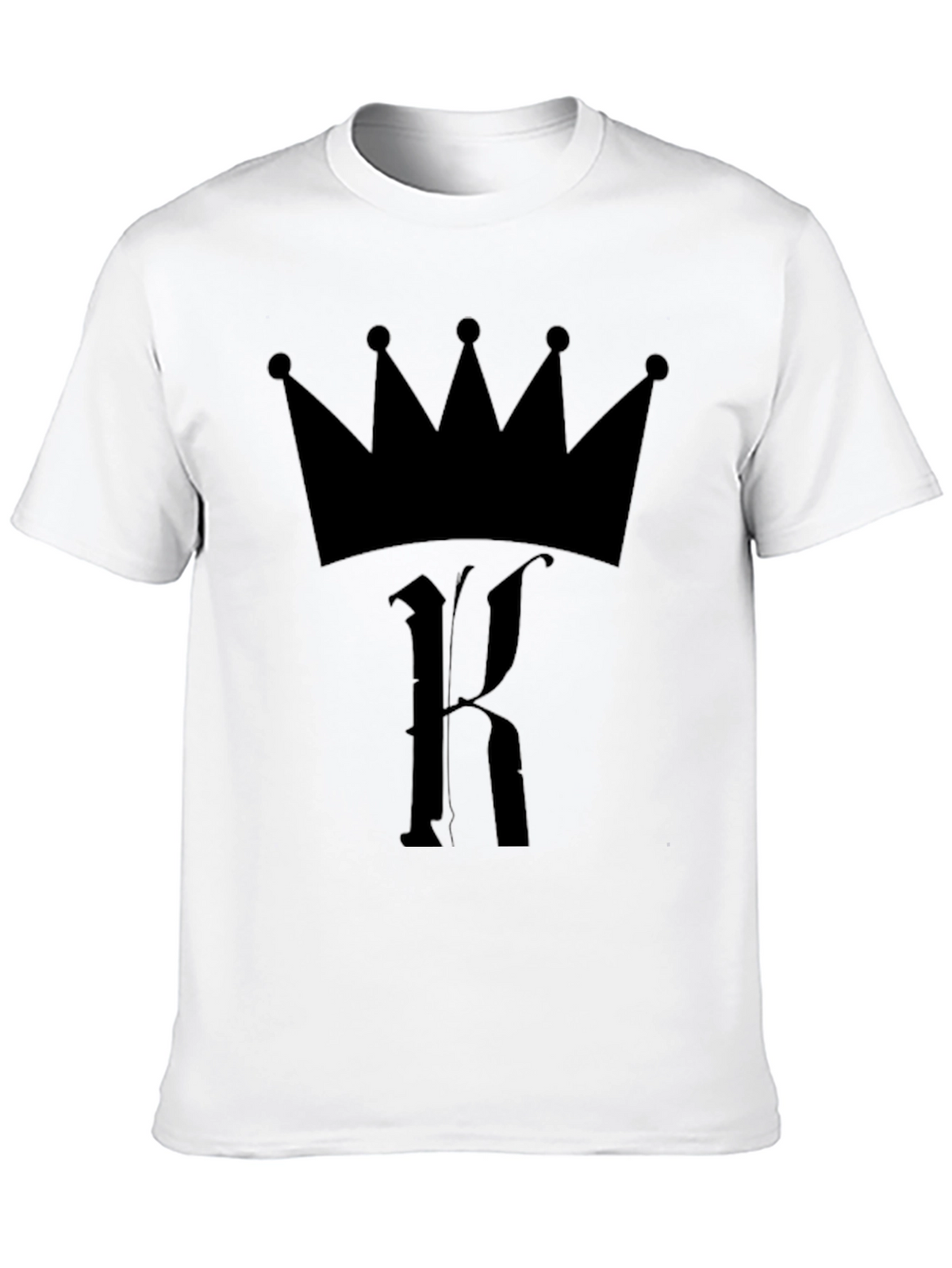 King Crown Initial Tee - Black Graphic Print T-Shirt