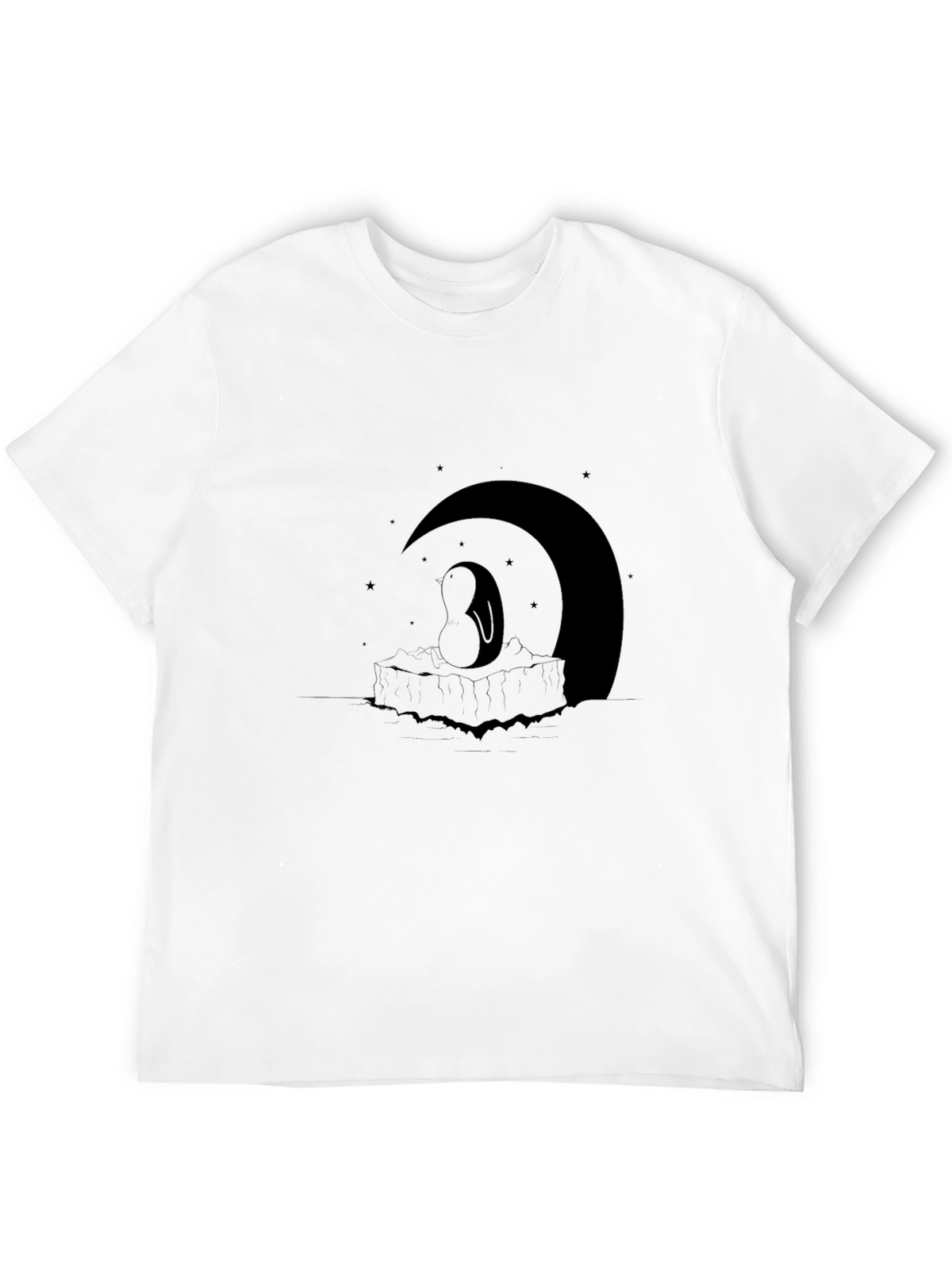 Night Penguin Graphic T-Shirt - Black