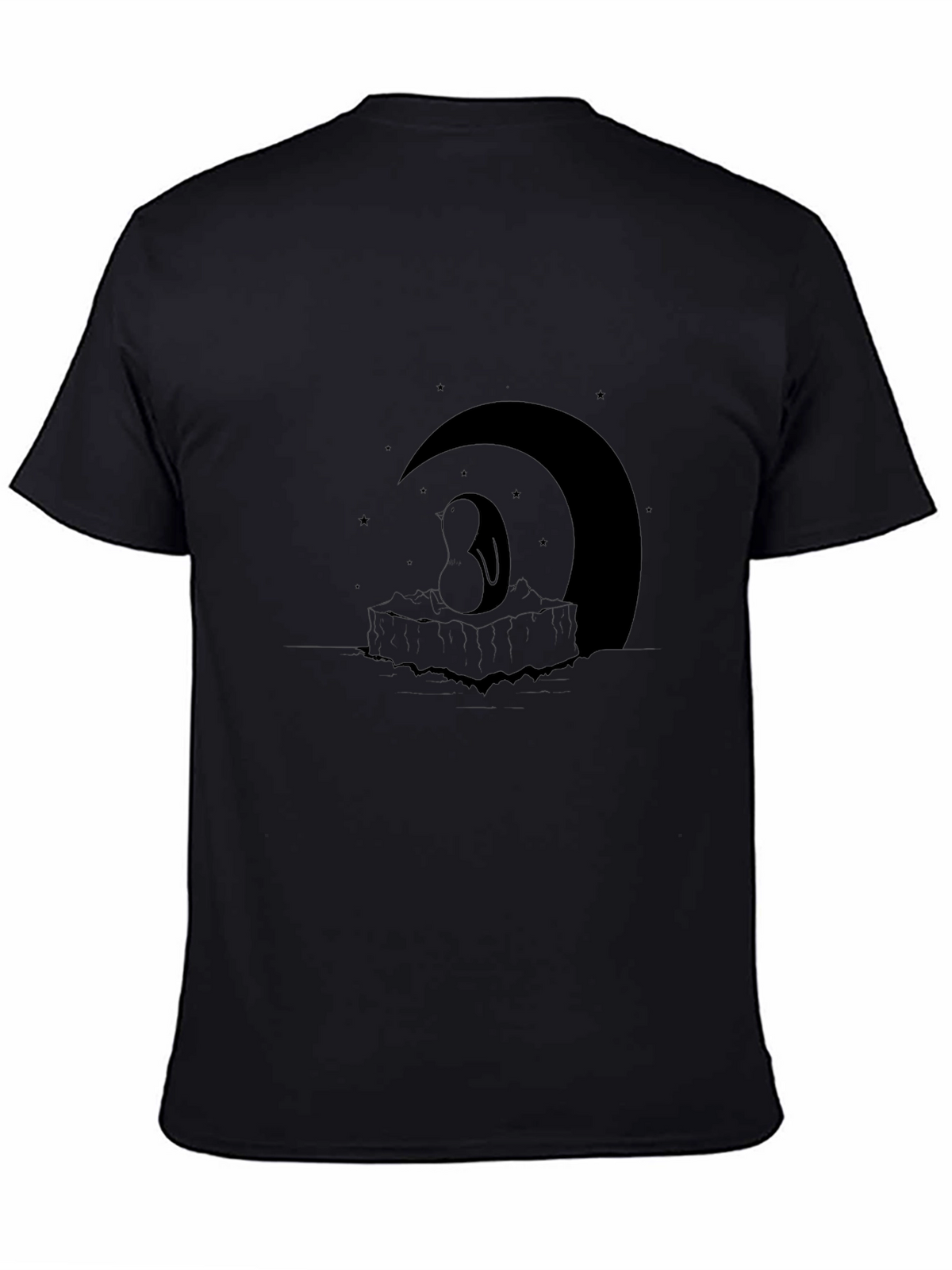 Night Penguin Graphic T-Shirt - Black