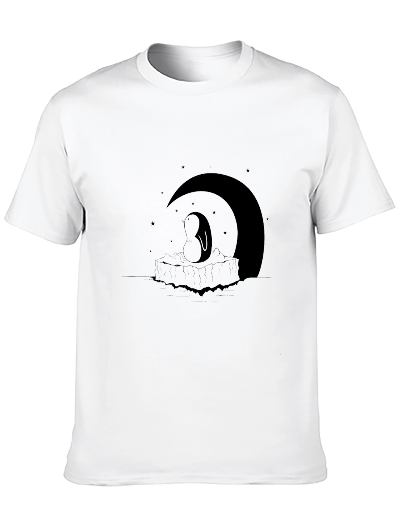 Night Penguin Graphic T-Shirt - Black