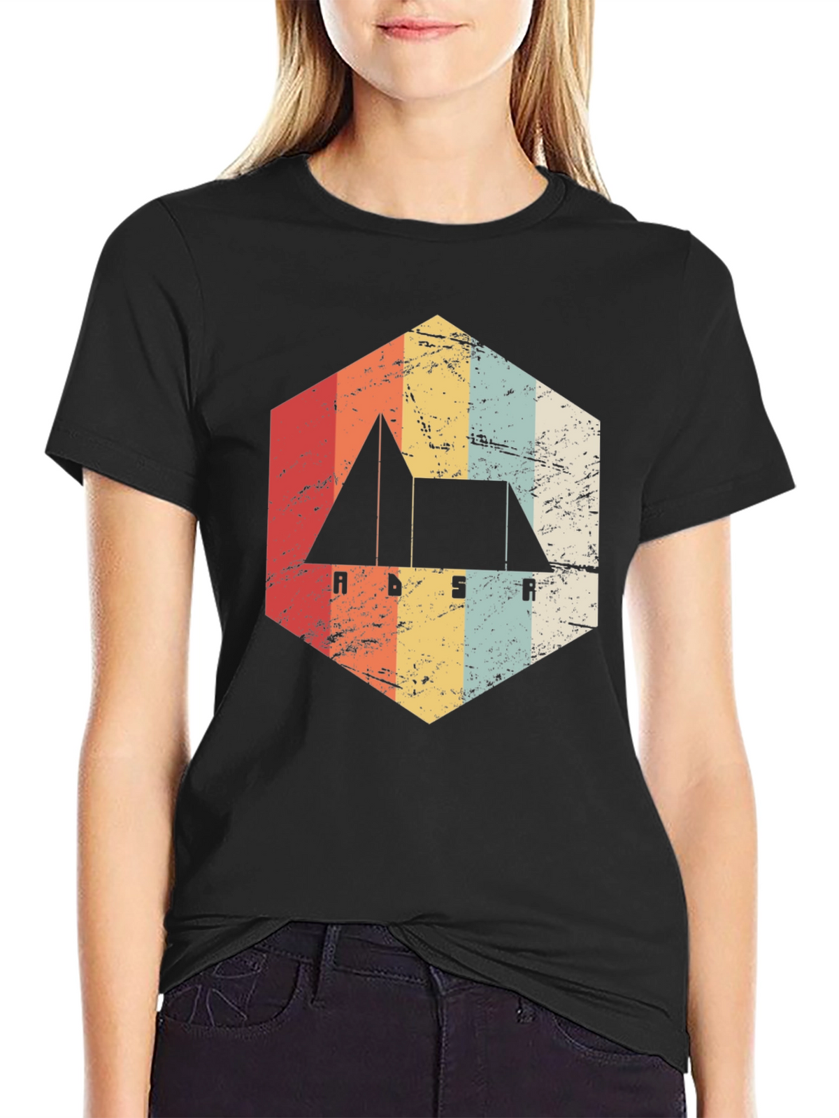 Retro ADSR Synth T-Shirt - Black