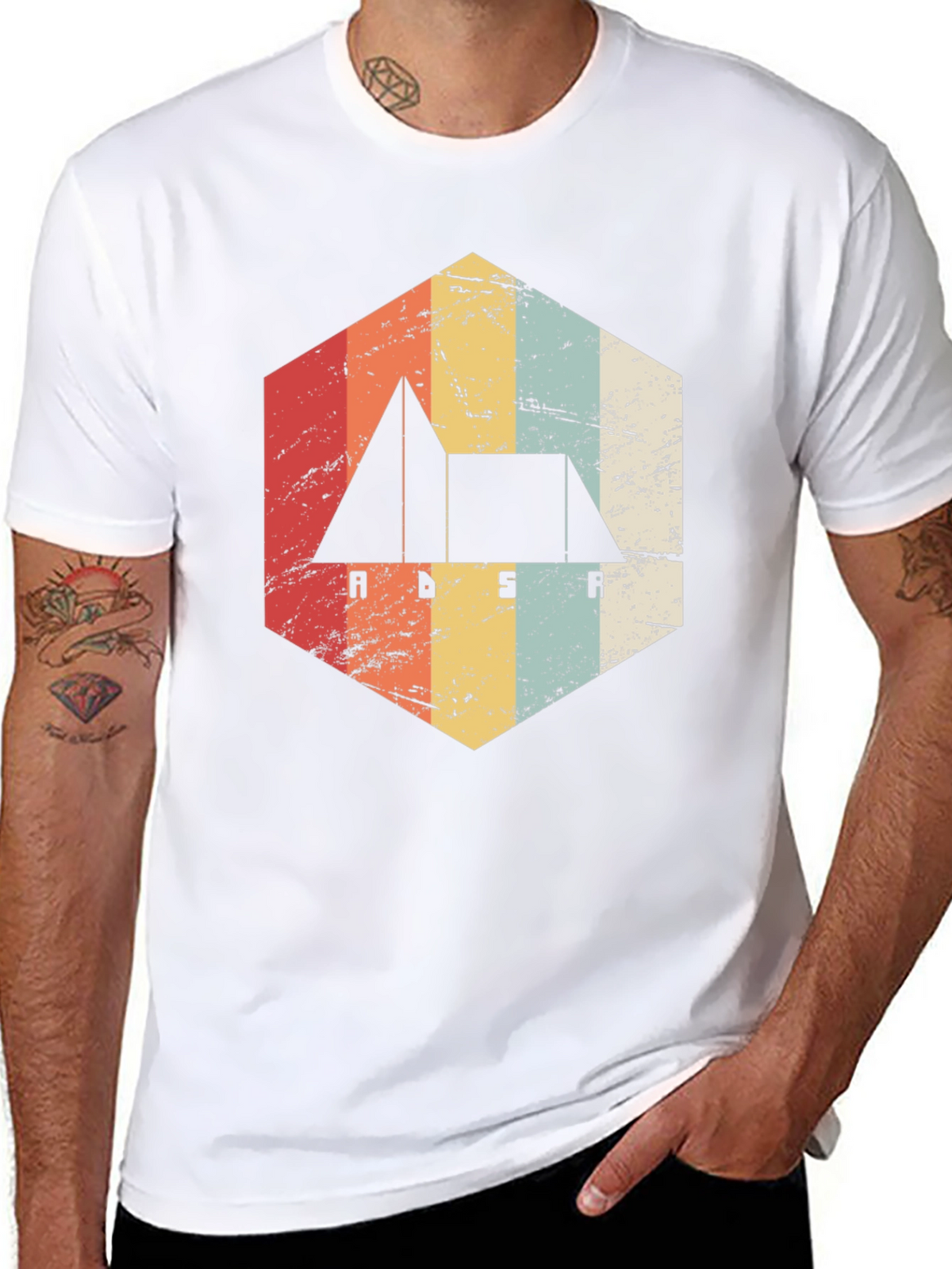 Retro ADSR Synth T-Shirt - Black