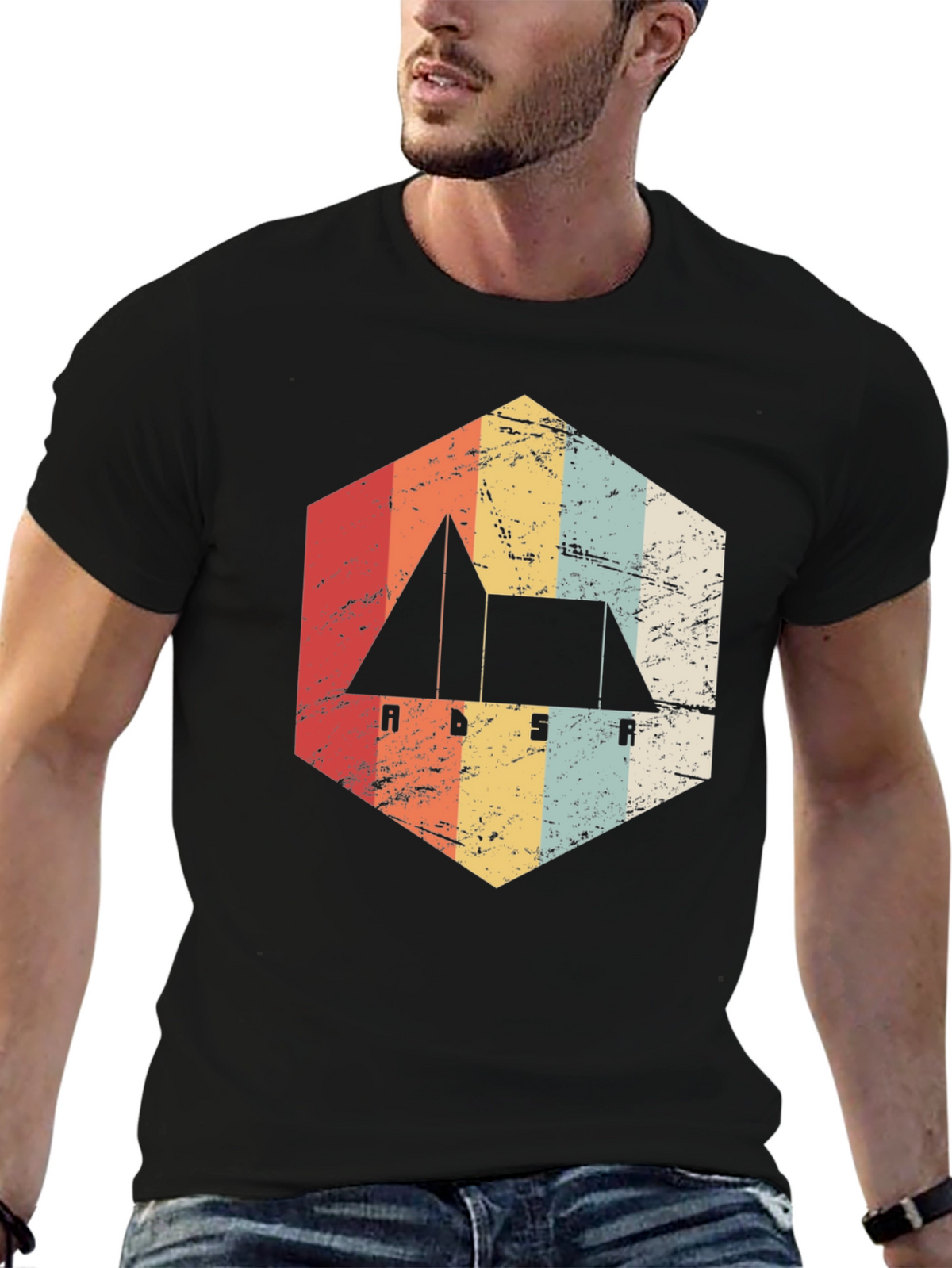 Retro ADSR Synth T-Shirt - Black
