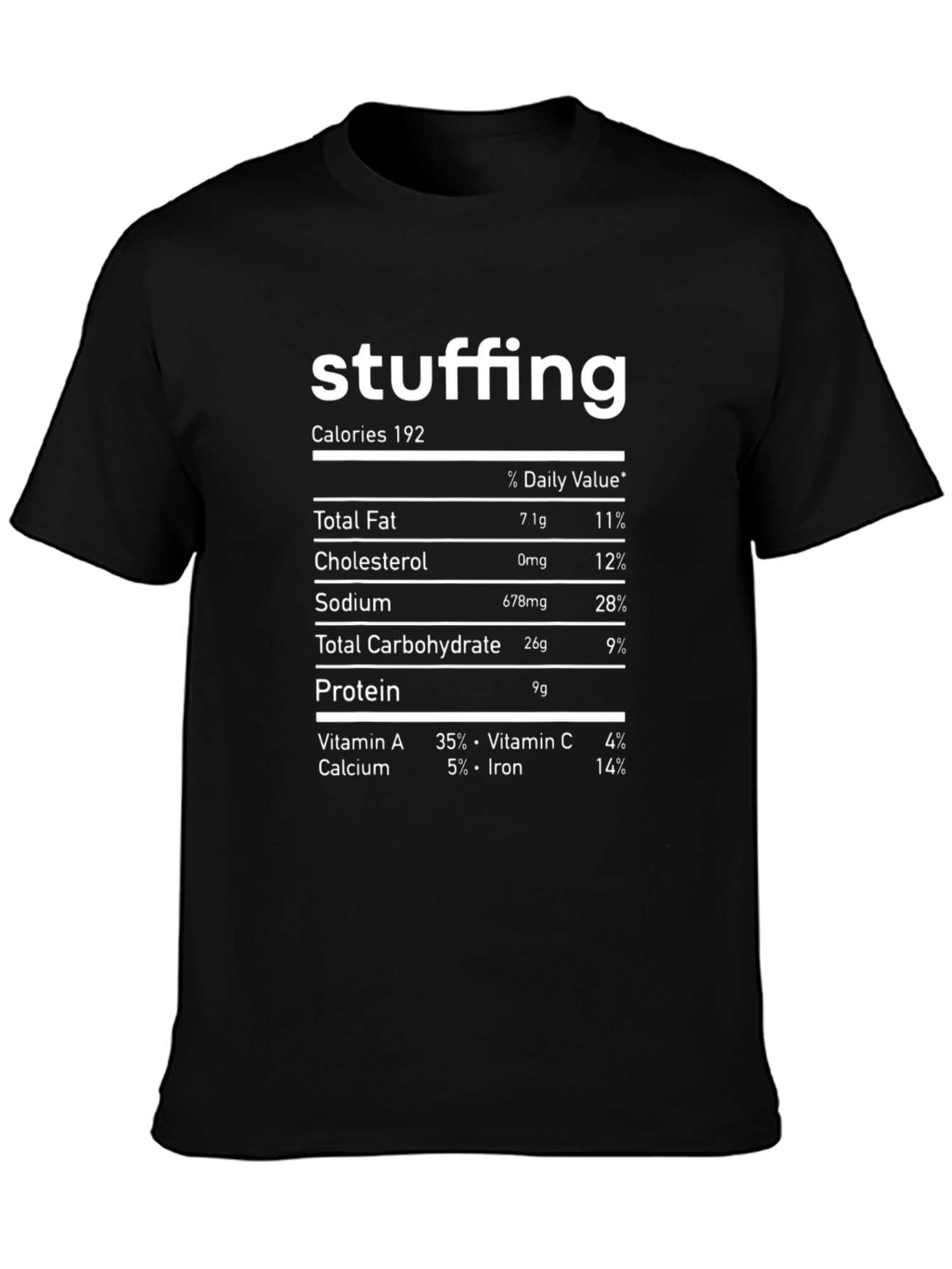 Stuffing Nutrition Facts T-Shirt