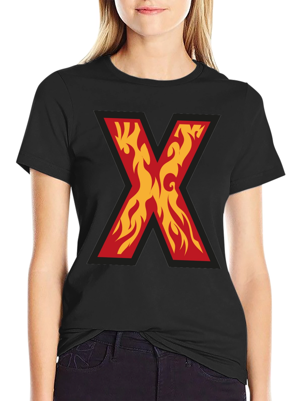 Fiery X Graphic Tee - Bold Statement Shirt