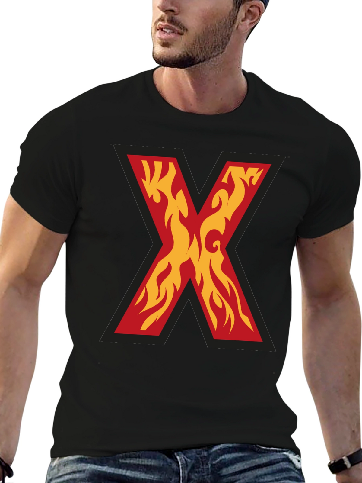 Fiery X Graphic Tee - Bold Statement Shirt