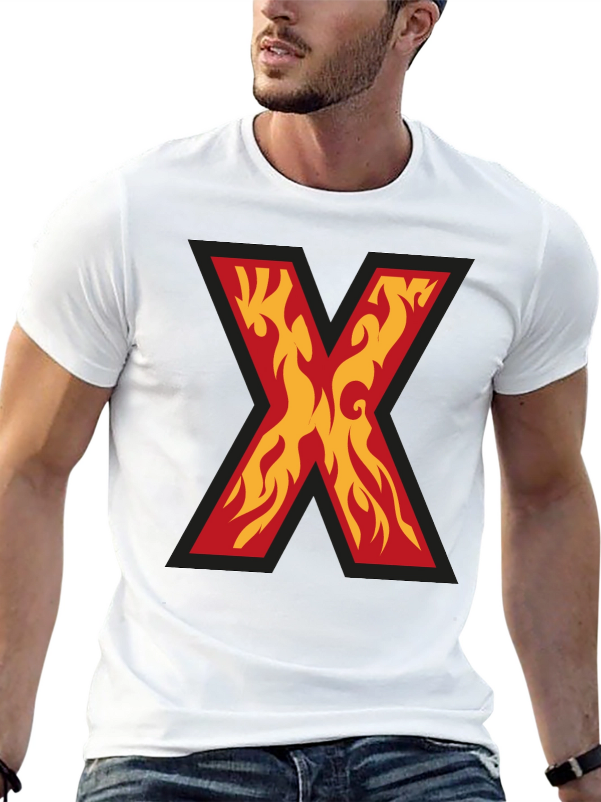 Fiery X Graphic Tee - Bold Statement Shirt