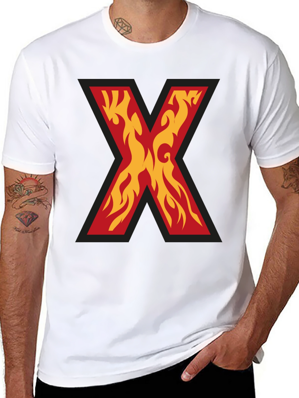 Fiery X Graphic Tee - Bold Statement Shirt