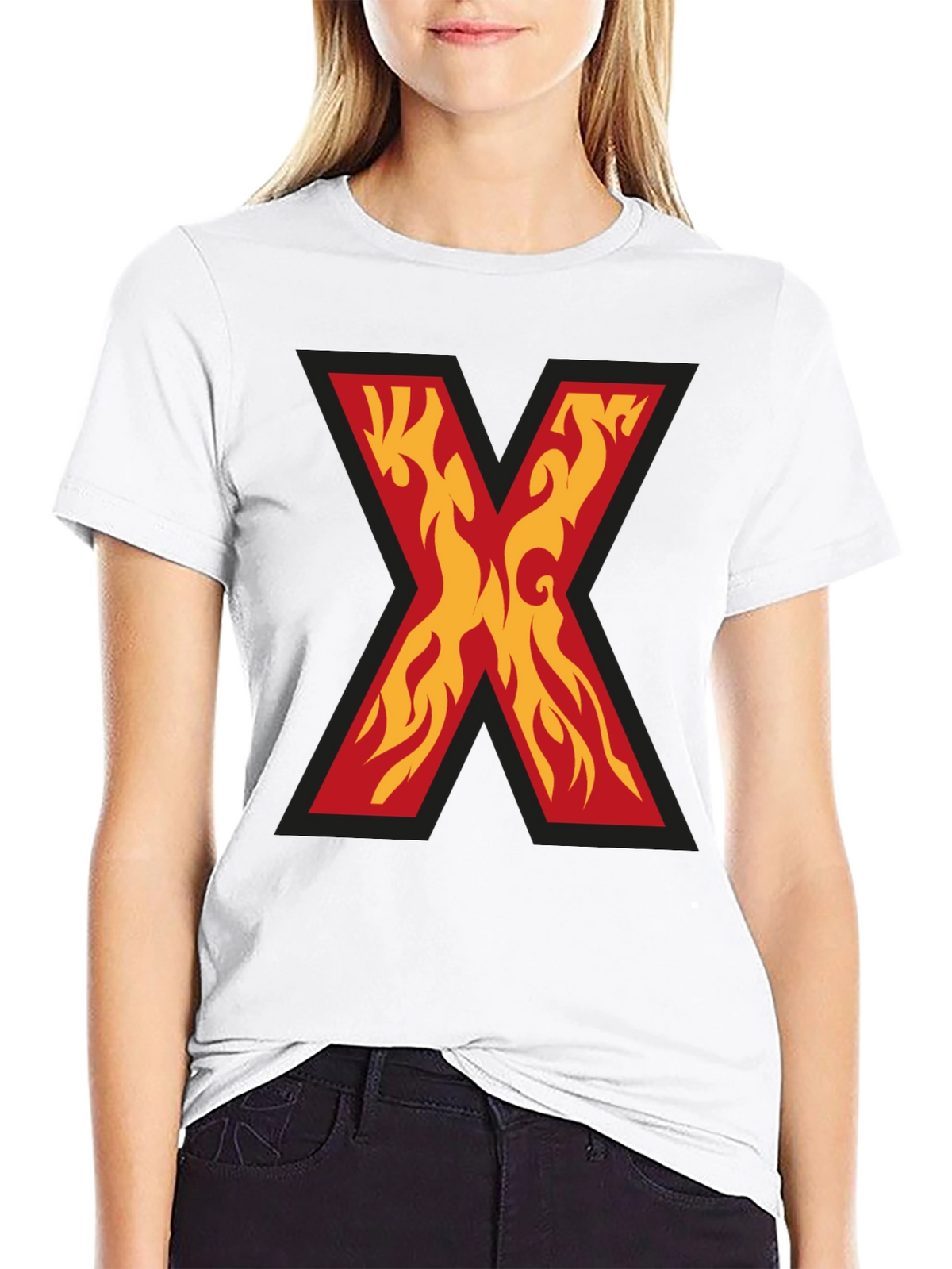 Fiery X Graphic Tee - Bold Statement Shirt