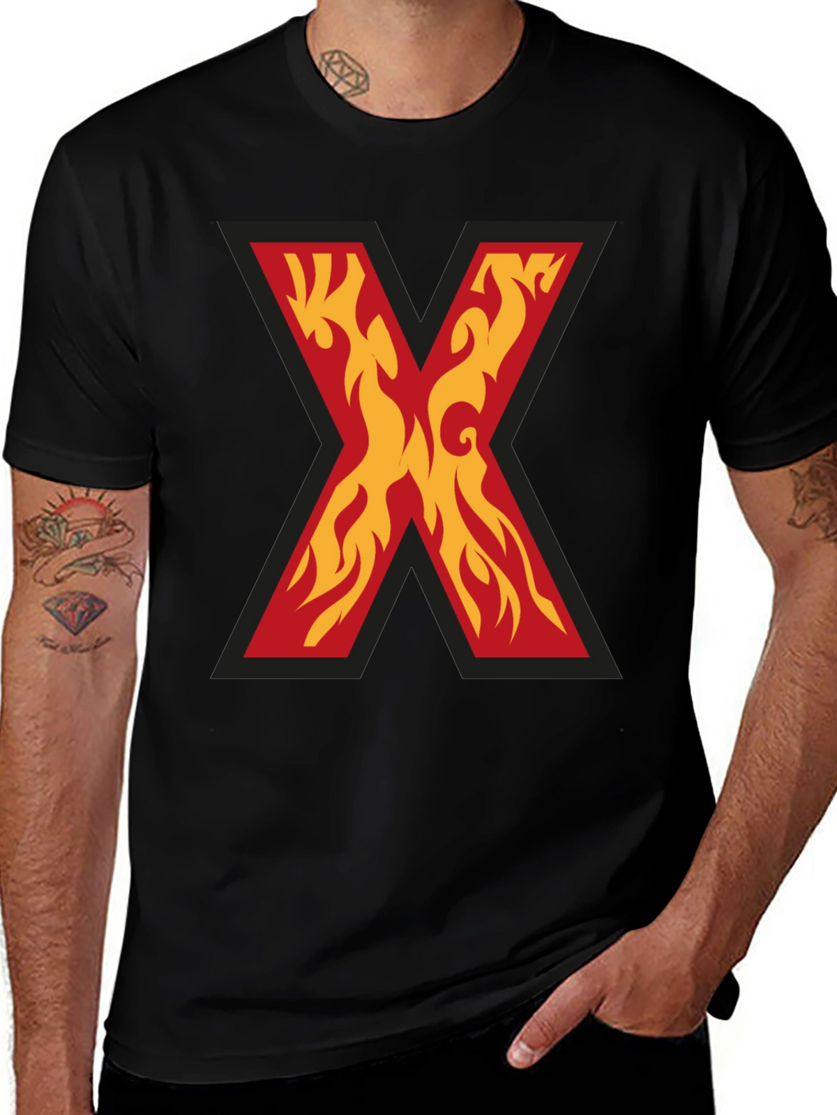 Fiery X Graphic Tee - Bold Statement Shirt