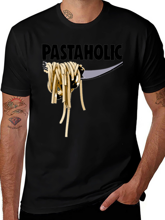 Pastaholic T-Shirt - Black Cotton Graphic Tee