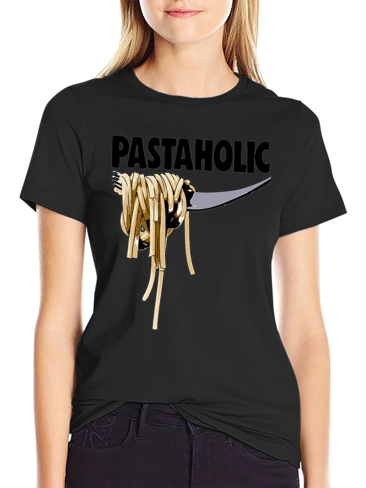 Pastaholic T-Shirt - Black Cotton Graphic Tee