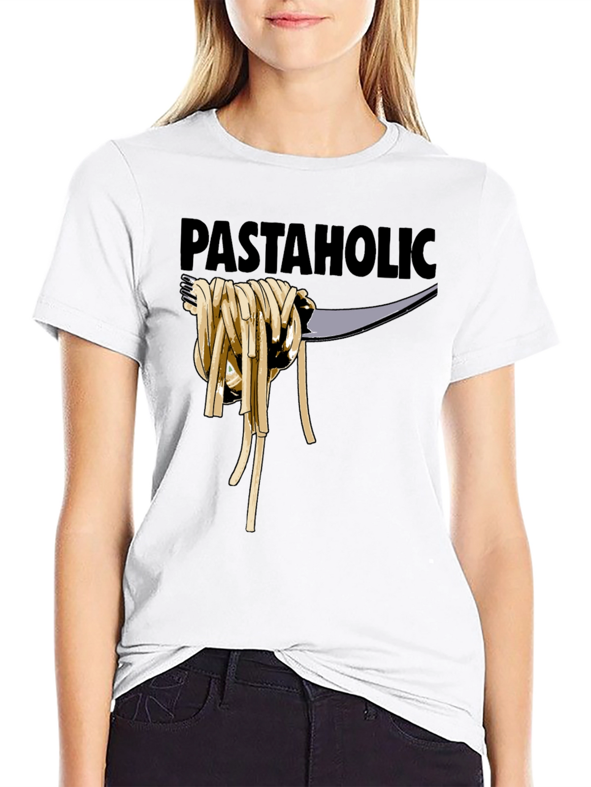 Pastaholic T-Shirt - Black Cotton Graphic Tee