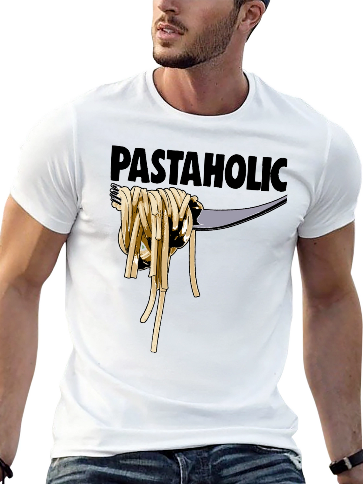 Pastaholic T-Shirt - Black Cotton Graphic Tee