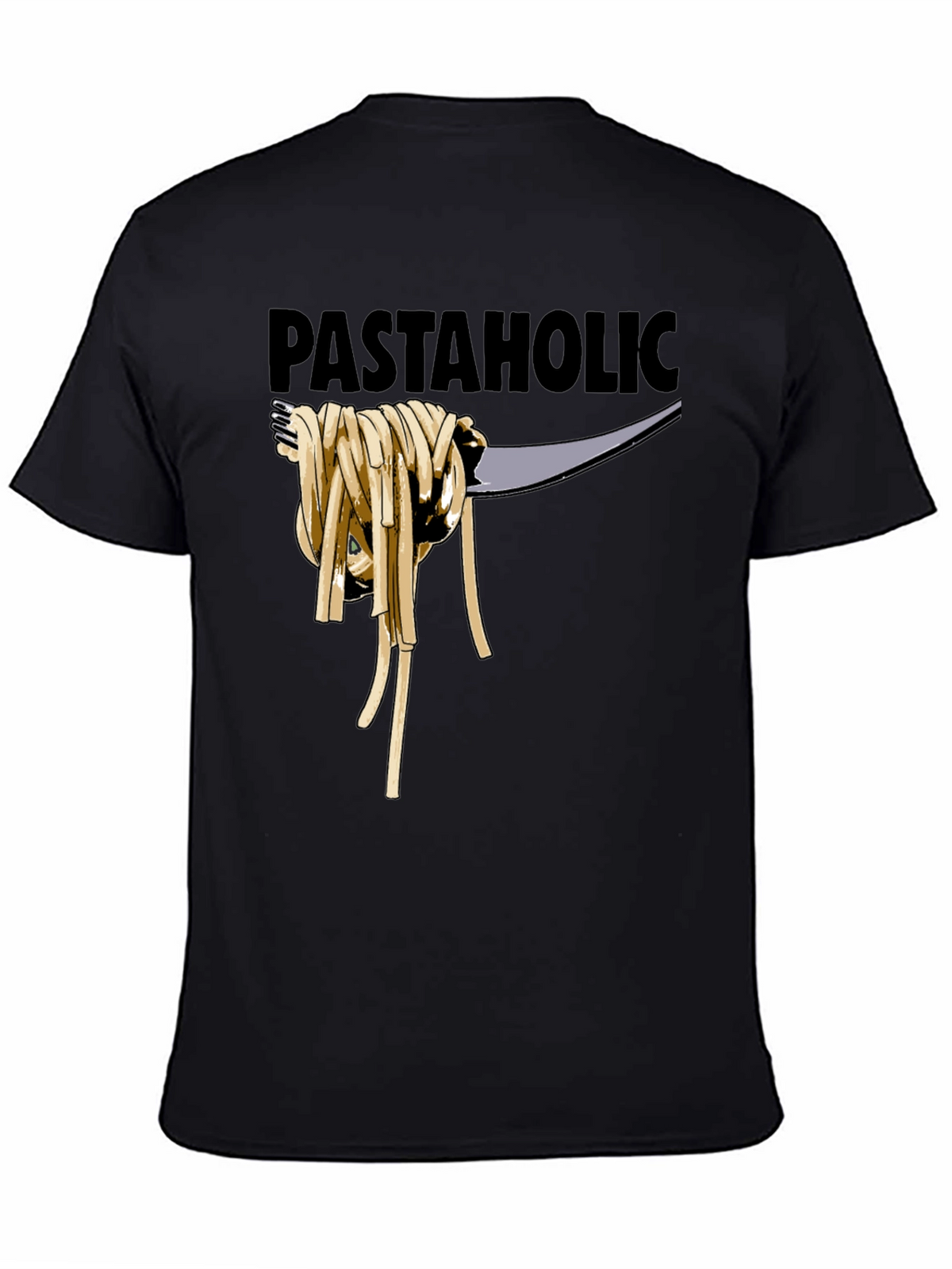 Pastaholic T-Shirt - Black Cotton Graphic Tee