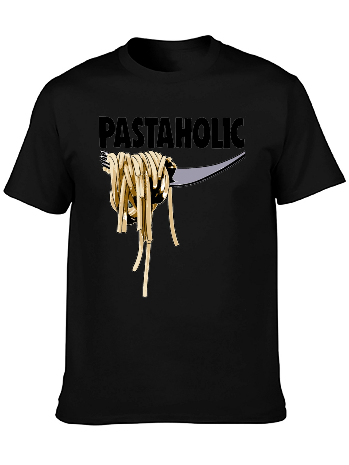 Pastaholic T-Shirt - Black Cotton Graphic Tee