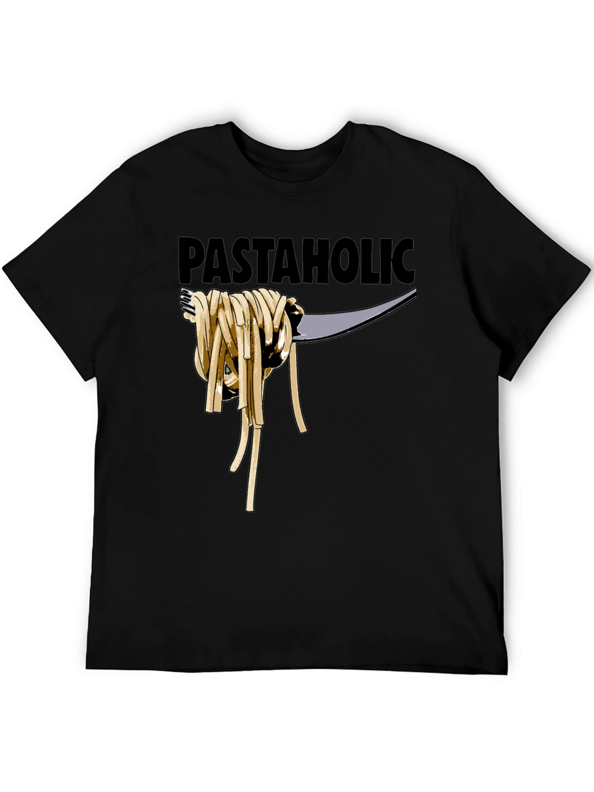 Pastaholic T-Shirt - Black Cotton Graphic Tee
