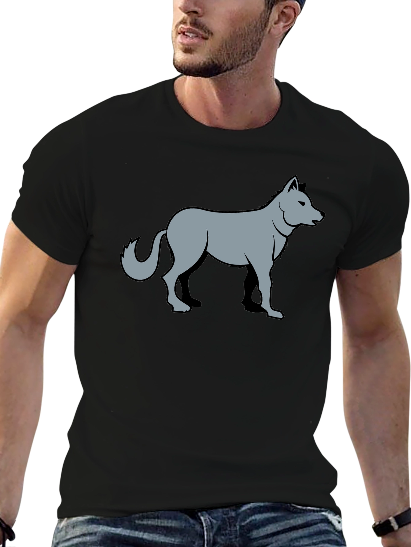 Cool Wolf Graphic Black T-Shirt