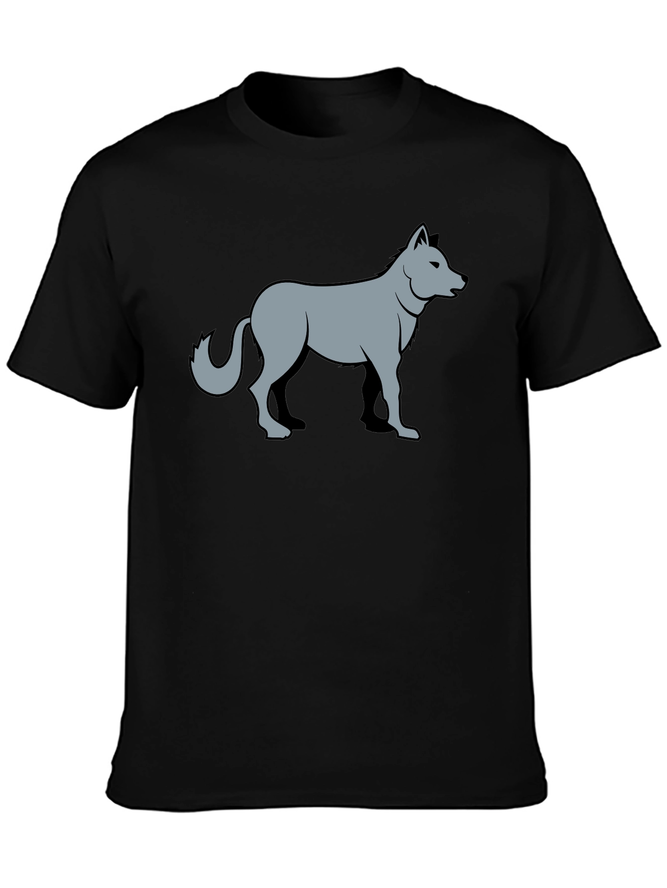 Cool Wolf Graphic Black T-Shirt
