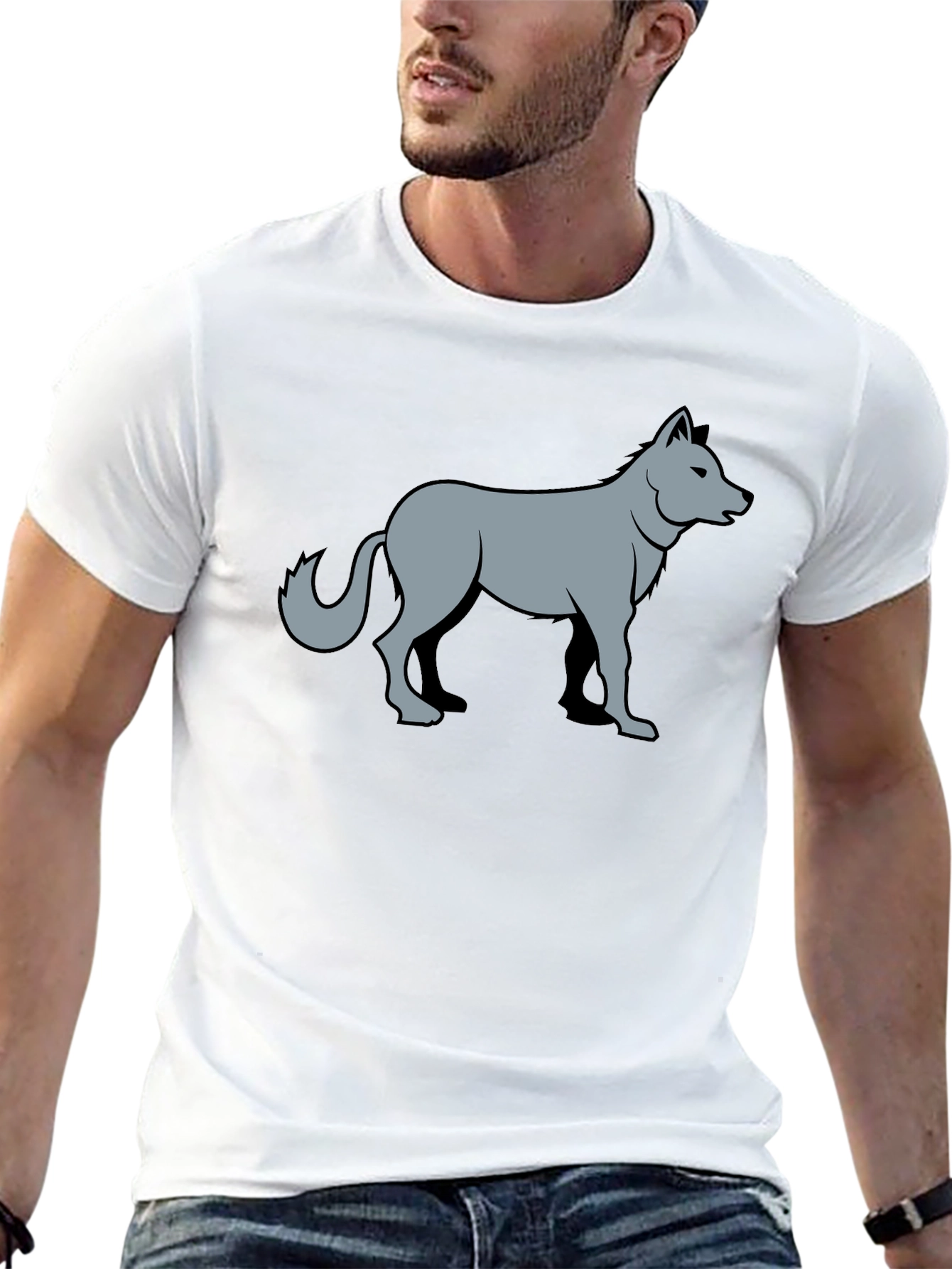 Cool Wolf Graphic Black T-Shirt