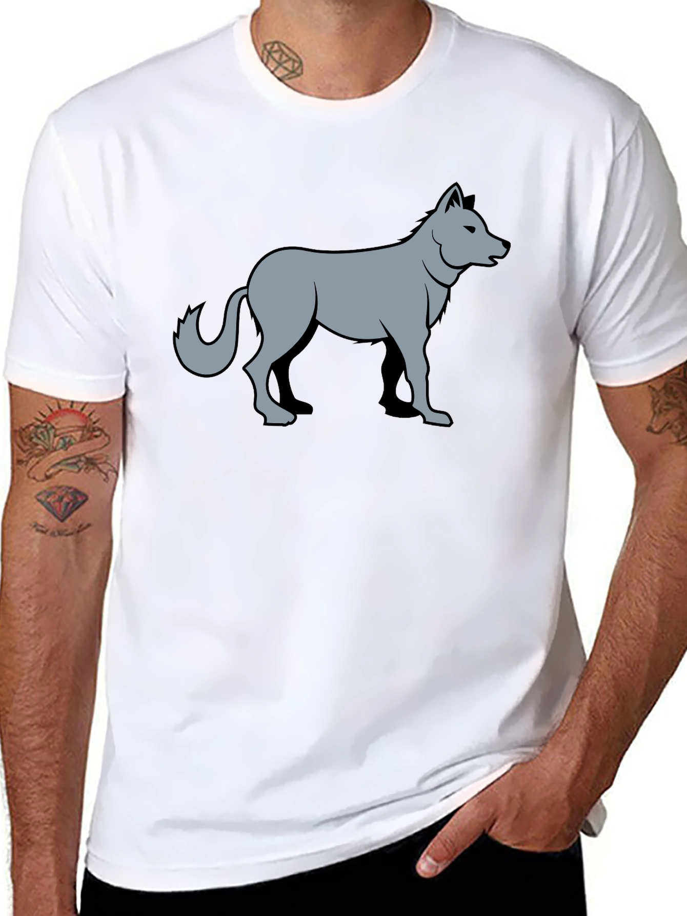 Cool Wolf Graphic Black T-Shirt