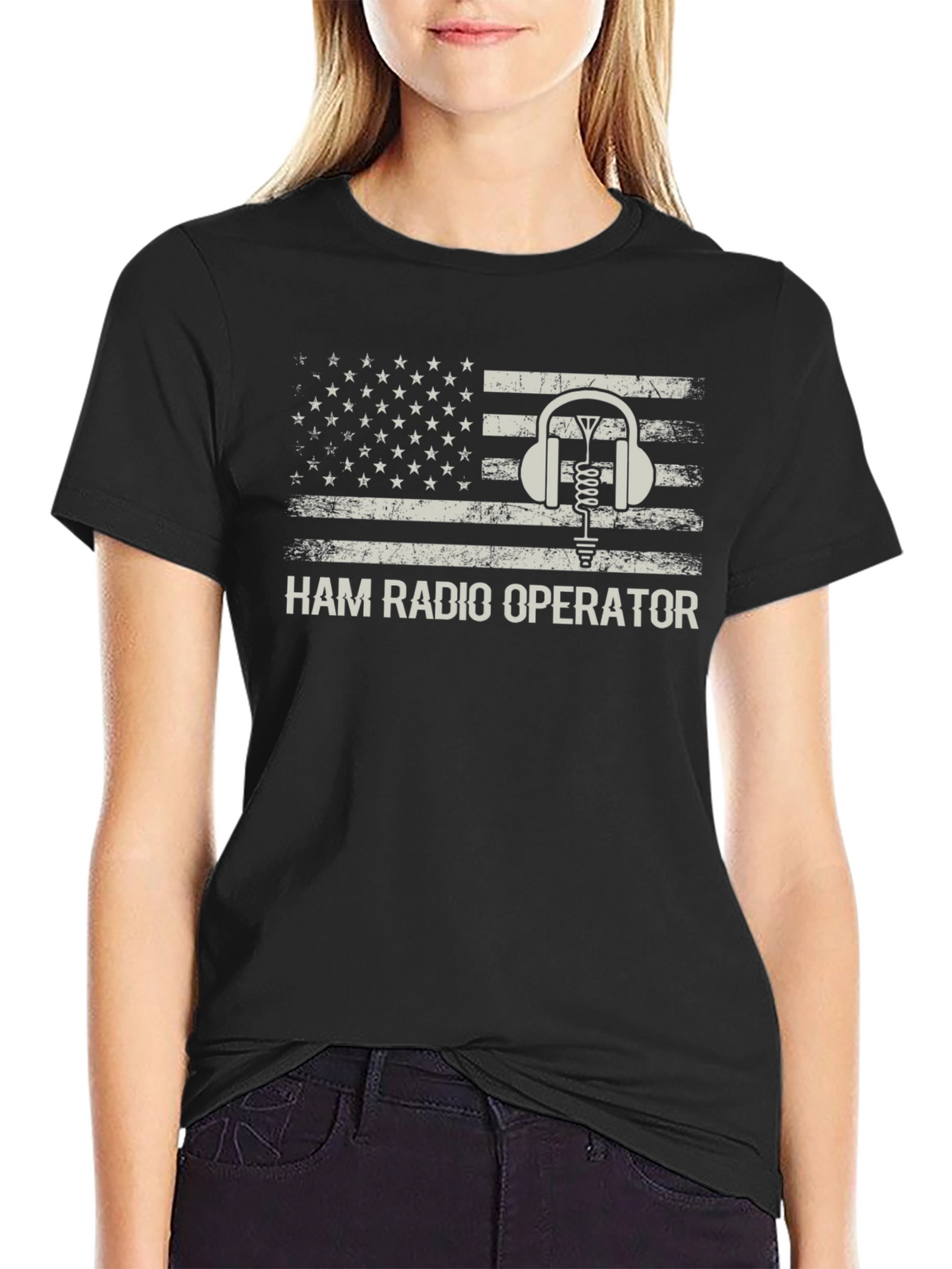 Ham Radio Operator T-Shirt - Patriotic Design