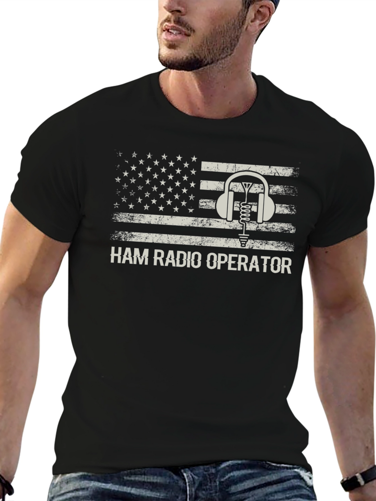 Ham Radio Operator T-Shirt - Patriotic Design