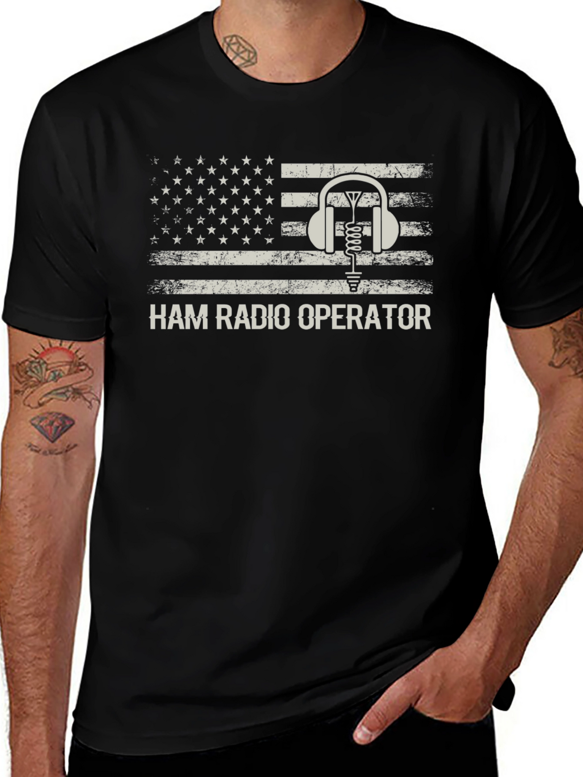 Ham Radio Operator T-Shirt - Patriotic Design