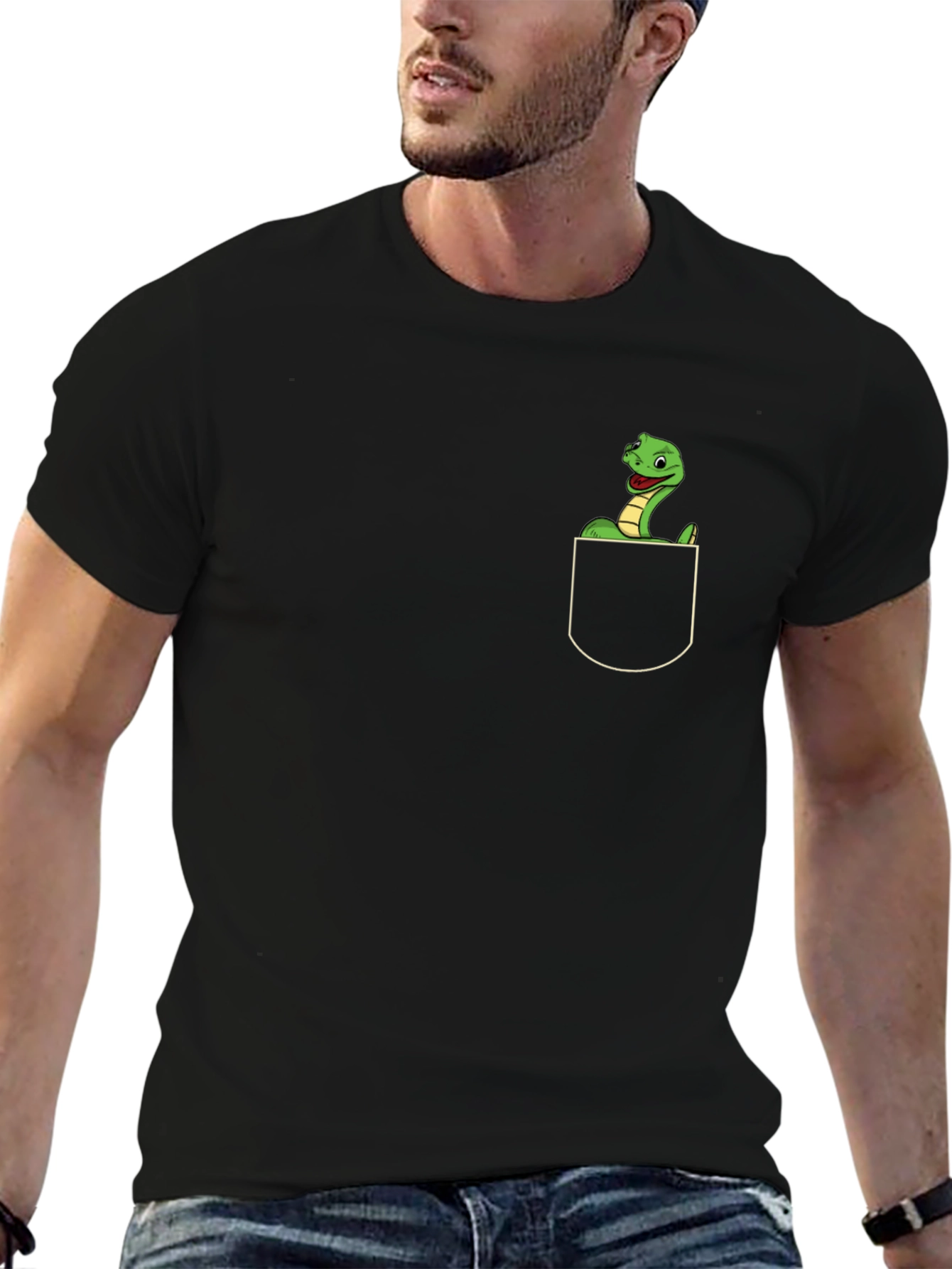 Snake in Pocket Graphic T-Shirt