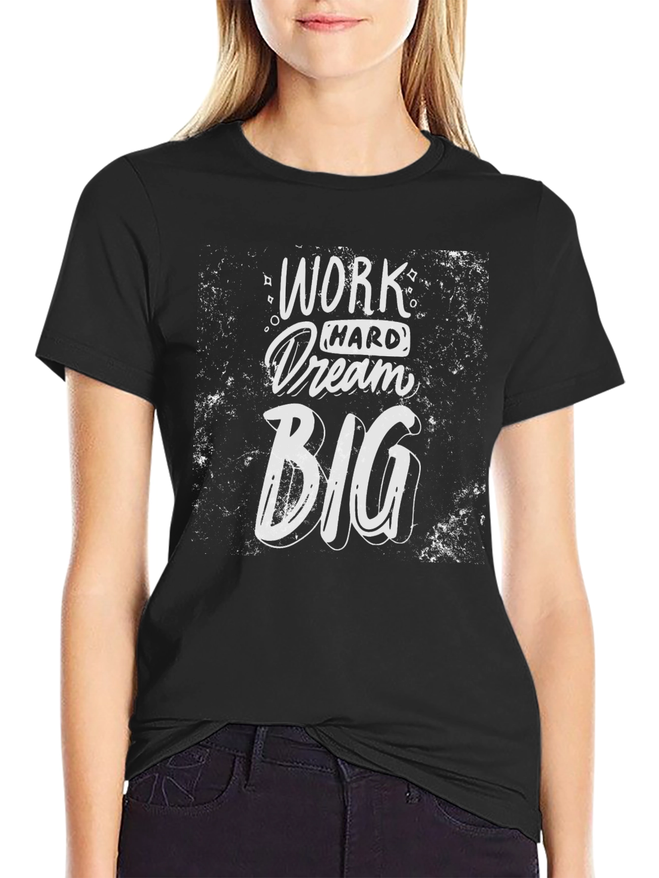 Work Hard Dream Big Graphic Tee - Black