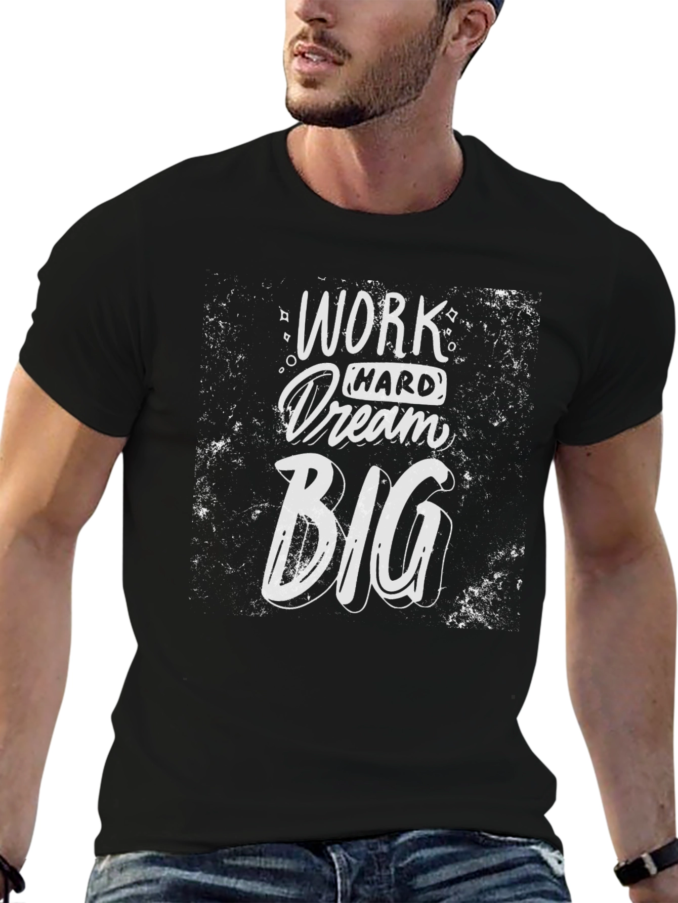 Work Hard Dream Big Graphic Tee - Black