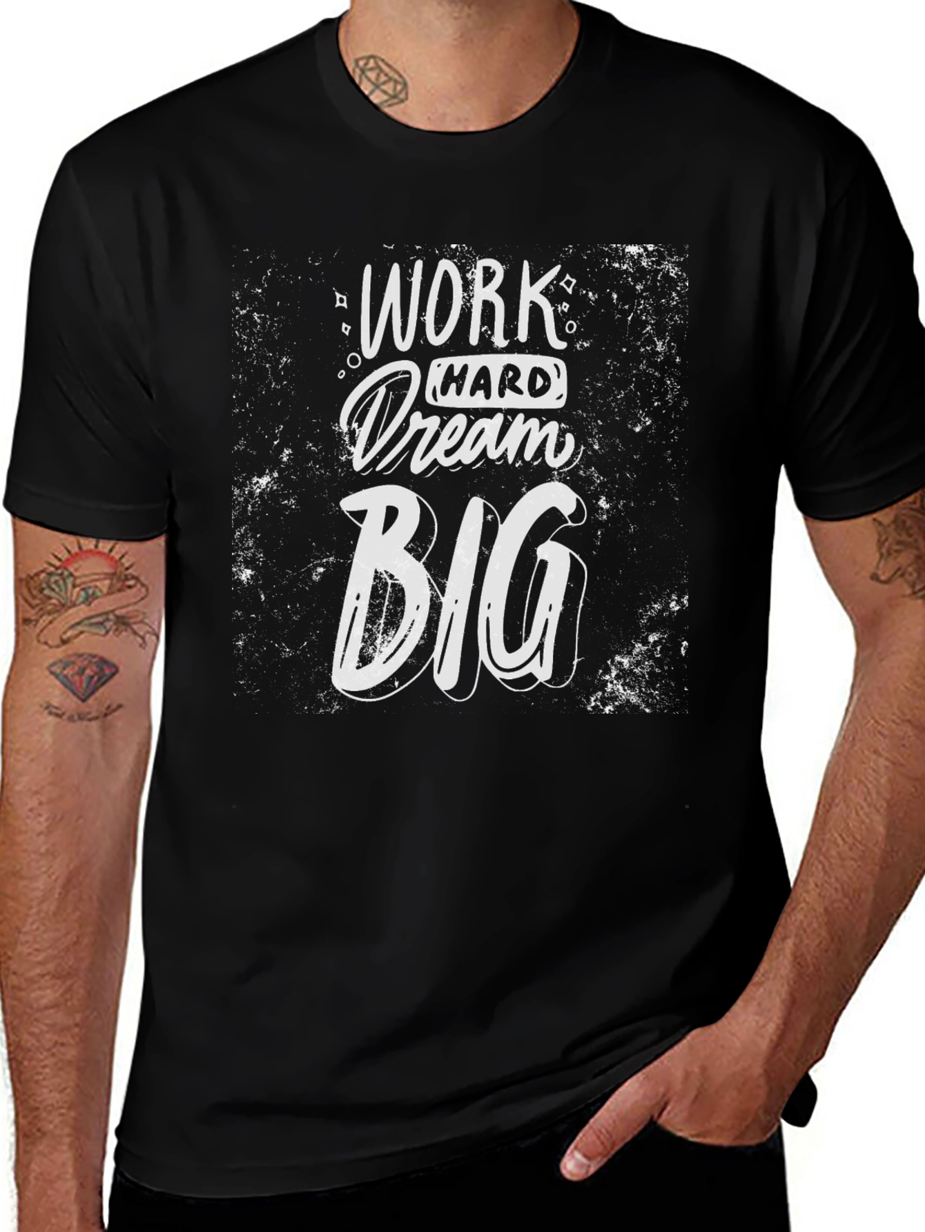 Work Hard Dream Big Graphic Tee - Black